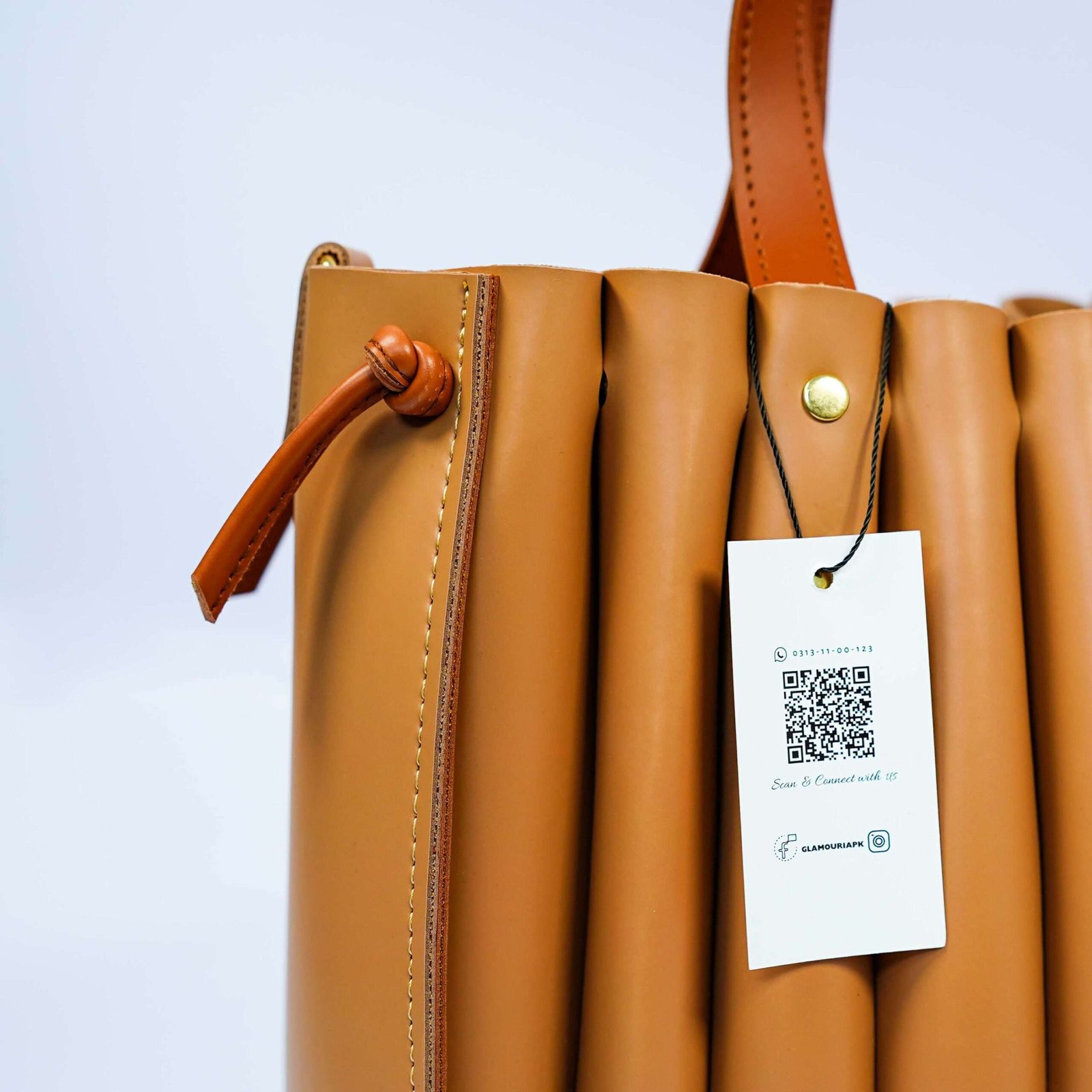 Spiral Handbag Caramel Brown - Image 9
