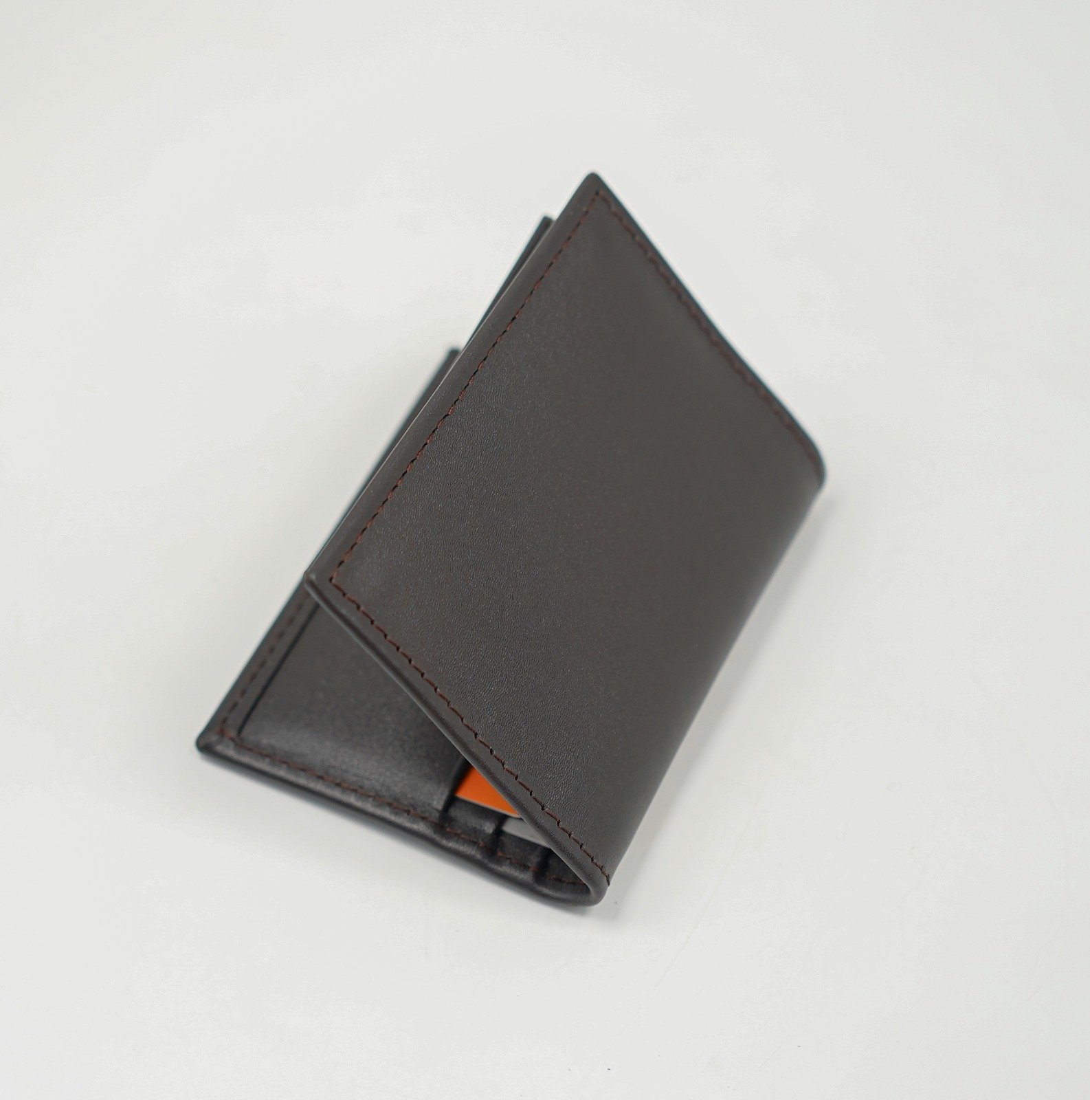 Glamouria Dark Brown Leather Card Holder – 3x4 inches - Image 2