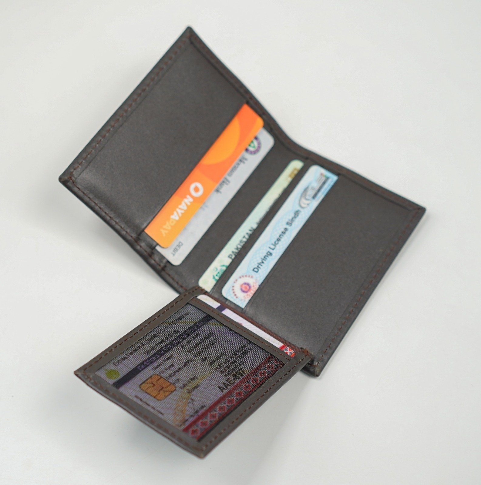 Glamouria Dark Brown Leather Card Holder – 3x4 inches - Image 3