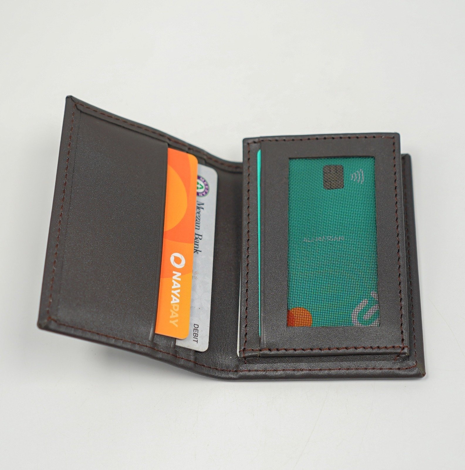 Glamouria Dark Brown Leather Card Holder – 3x4 inches - Image 4